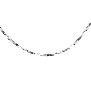 CHAINE ARGENT RHODIÉ TORSADE DIAMANTÉ 0.8MM 38CM