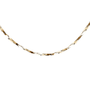 CHAINE ARGENT ET DORURE JAUNE TORSADE DIAMANTÉ 0.8MM  38CM