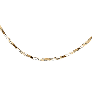CHAINE ARGENT ET DORURE JAUNE TORSADE DIAMANTÉ  0.8MM  40CM