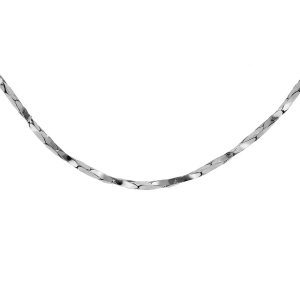 CHAINE ARGENT RHODIÉ TORSADE DIAMANTÉ  0.8MM  42CM