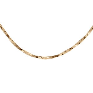 CHAINE ARGENT ET DORURE JAUNE TORSADE DIAMANTÉ 0.8MM  42CM