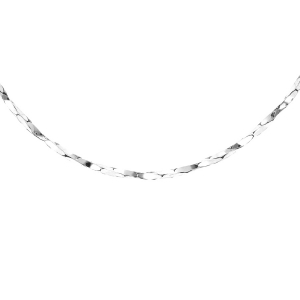 CHAINE ARGENT RHODIÉ TORSADE DIAMANTÉ 0.8MM  45CM