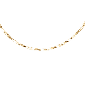 CHAINE ARGENT ET DORURE JAUNE TORSADE DIAMANTÉ  0.8MM  45CM