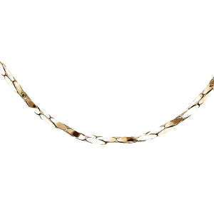 CHAINE ARGENT ET DORURE JAUNE TORSADE DIAMANTÉ 1.1MM  40CM