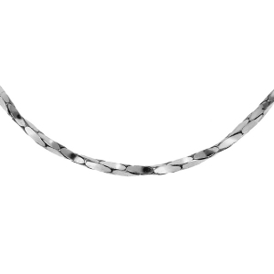 CHAINE ARGENT RHODIÉ TORSADE DIAMANTÉ 1.1MM 42CM