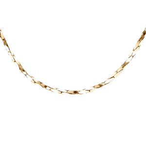 CHAINE ARGENT ET DORURE JAUNE TORSADE DIAMANTÉ 1.1MM  42CM