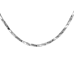 CHAINE ARGENT RHODIÉ TORSADE DIAMANTÉ  1.1MM  45CM