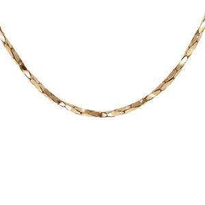CHAINE ARGENT ET DORURE JAUNE TORSADE DIAMANTÉ 1.1MM 45CM