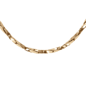 CHAINE ARGENT DORURE JAUNE TORSADE DIAMANTÉ 1.4MM  42CM