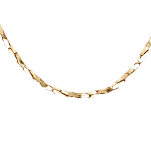 CHAINE ARGENT DORURE JAUNE TORSADE DIAMANTÉ 1.4MM  45CM