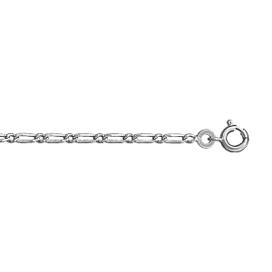 CHAINE ARGENT RHODIÉ 1+1 2MM 45CM