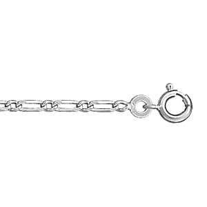 CHAINE 1+1 2MM 50CM ARGENT RHODIÉ