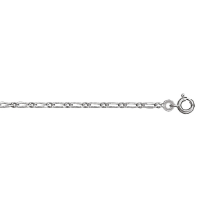 CHAINE 1+1 2MM 50CM VEIL ARGENT