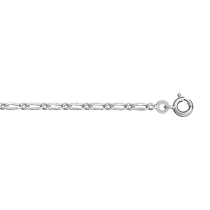 BRACELET 1+1 2MM 18CM ARGENT