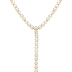 COLLIER ARGENT DORÉ FORME CRAVATE OXYDES BLANCS SERTIS TENNIS 3MM 38+5CM