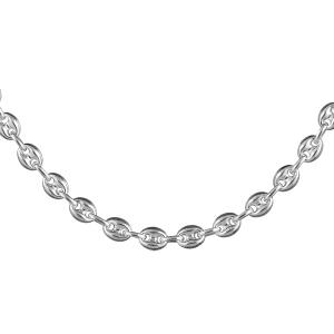 COLLIER ARGENT GRAIN DE CAFE 6MM  50CM