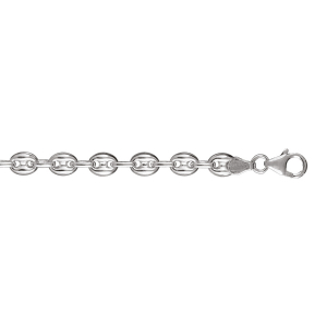 COLLIER ARGENT GRAIN DE CAFE 5MM  50CM