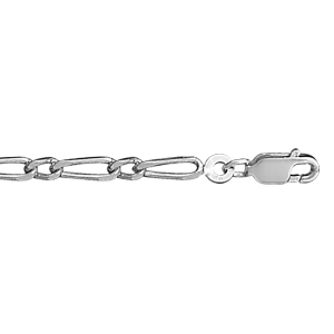 CHAINE 1+1 3MM 45CM ARGENT RHODIÉ