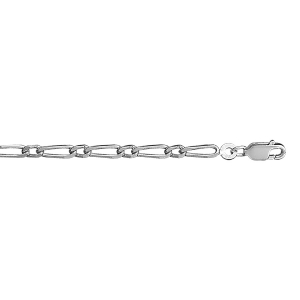 CHAINE 1+1 3MM 60CM ARGENT RHODIÉ