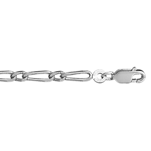 BRACELET 1+1 3MM 18CM ARGENT RHODIÉ