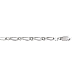 BRACELET 1+1 3MM 18CM ARGENT RHODIÉ