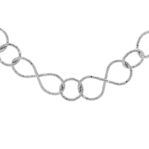 COLLIER ARGENT RHODIÉ MOTIFS INFINIS DIAMANTÉS 40+5CM