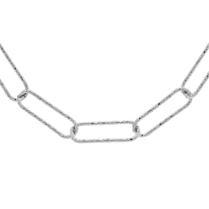 COLLIER ARGENT RHODIÉ 40+5CM