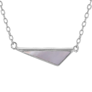 COLLIER ARGENT RHODIÉ PENDENTIF NACRE VÉRITABLE 43CM REGL 41 ET 39CM