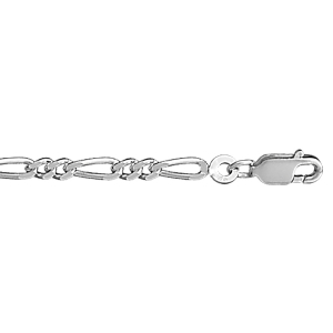 CHAINE 1+2 3MM 45CM ARGENT RHODIÉ