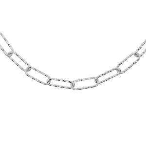 COLLIER ARGENT RHODIÉ DIAMANTÉ 38+5CM