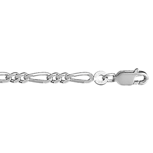 CHAINE 1+2 3MM 50CM ARGENT RHODIÉ