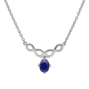 COLLIER ARGENT RHODIE MOTIF INFINI SAPHIR VÉRITABLE  42+3CM