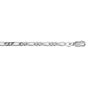 BRACELET 1+2 3MM 18CM ARGENT