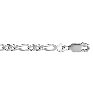BRACELET 1+2 3MM 18CM ARGENT RHODIÉ