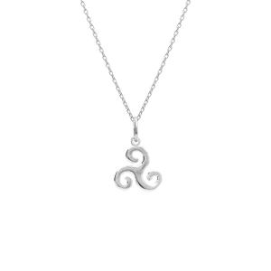 COLLIER ARGENT RHODIÉ PENDENTIF TRISKEL 10MM 40+5CM