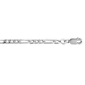 CHAINE 1+3 3MM 50CM ARGENT RHODIÉ