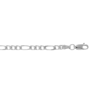 CHAINE 1+3 3MM 60CM ARGENT RHODIÉ