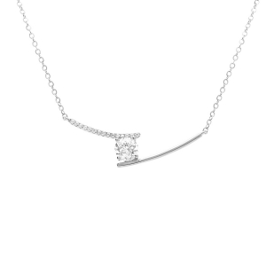 COLLIER ARGENT RHODIÉ OXYDES BLANCS SERTIS 40+4CM