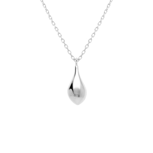 COLLIER ARGENT RHODIÉ PENDENTIF GOUTTE 40+5CM
