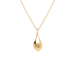 COLLIER ARGENT DORÉ PENDENTIF GOUTTE 40+5CM