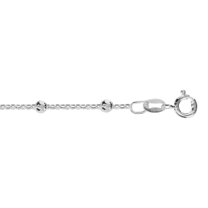 COLLIER ARGENT BOULES FACETEES 42CM