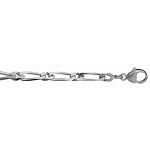 CHAINE 1+1 4MM 50CM ARGENT