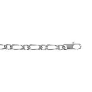 CHAINE 1+1 4MM 50CM ARGENT
