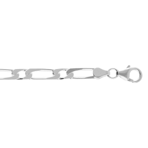 CHAINE 1+1 4MM 50CM ARGENT