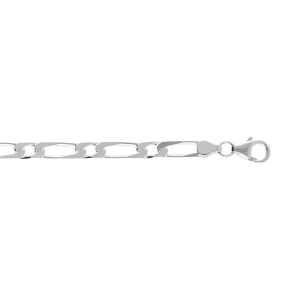 CHAINE 1+1 4MM 50CM ARGENT RHODIÉ