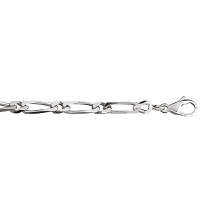 BRACELET 1+1 4MM 18CM ARGENT RHODIÉ