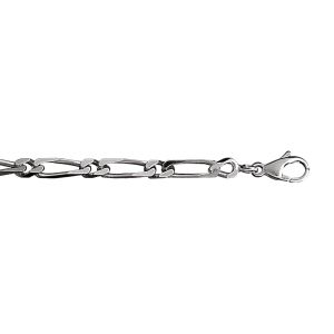 BRACELET 1+1 4MM 18CM VEIL ARGENT
