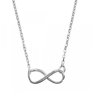 COLLIER ARGENT RHODIÉ MOTIF INFINI 40+5CM