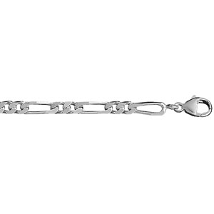 CHAINE 1+2 4MM 50CM ARGENT