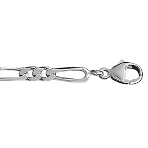 CHAINE 1+2 4MM 55CM ARGENT RHODIÉ